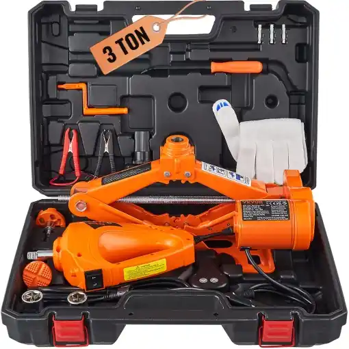 VEVOR Scissor Jack Electric Car Scissor Jack 3T, Jack cu cheie de impact, cutie de scule, manivela manuala, 130-370mm/170-420mm Jack pentru masina, SUV, sedan etc. Lichidare de stoc