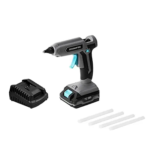 Expediere rapidă Pistoale de lipit Cecotec CecoRaptor Perfect Fix 2020 Advance. Pistol de lipit de 20 V, 2.000 mAh alimentat cu baterii, compatibil cu betisoare de lipici cu diametrul de 11 mm si lungimea de 150 mm