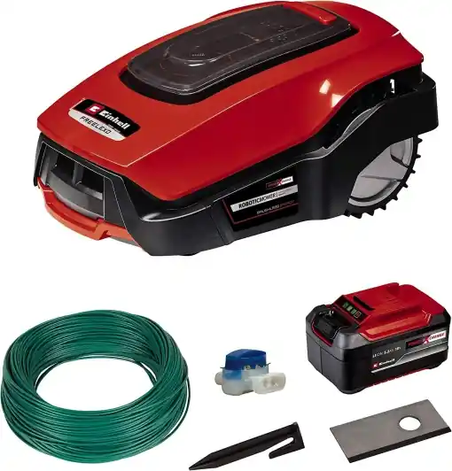 Masina de tuns iarba robot Einhell FREELEXO 1200 LCD BT (pentru pana la 1200 m2, masina de tuns iarba multizona, control prin aplicatie Bluetooth, pentru pante de pana la 35%, inclusiv baterie PXC si accesorii de instalare) Cel mai bun preț