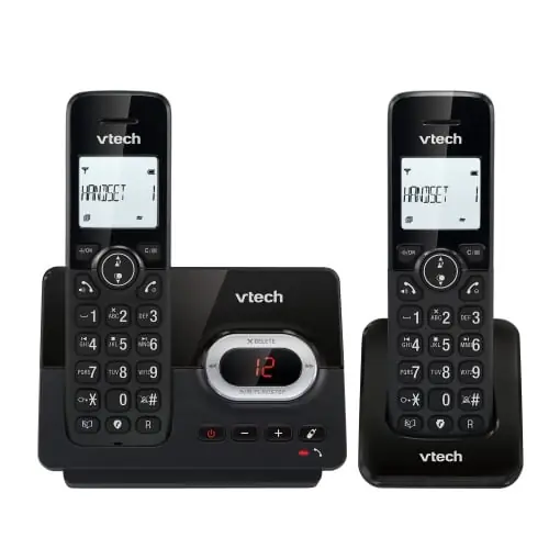 VTech CS2051 Telefon fara fir cu robot telefonic si 2 telefoane, Mod ECO+, Telefon pentru seniori Blocarea apelurilor telefonice fixe, Functie hands-free, Butoane mari, Afisaj cu 1 linie, Negru Reduceri