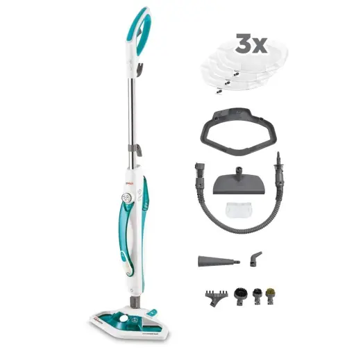 Polti Vaporetto PTEU0282 SV450 Aparat de curatat cu abur dublu cu abur integrat, germeni si bacterii, alb-verde, set de 1 Ofertă exclusivă