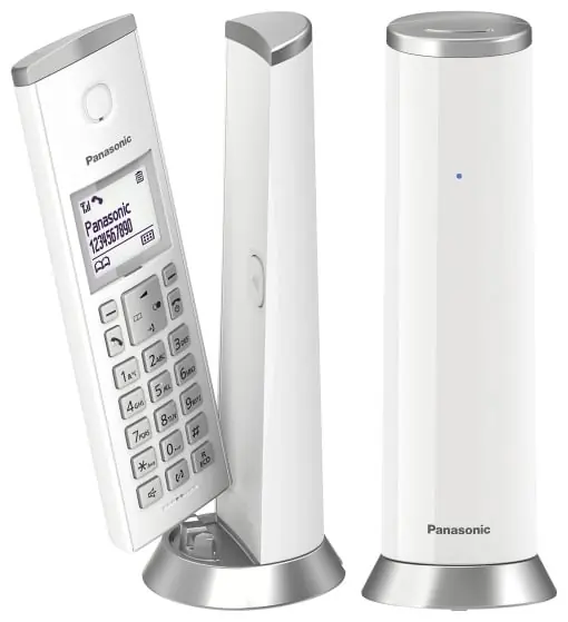 Ofertă exclusivă Panasonic KX-TGK212JTW Telefon DECT fara fir cu iluminare de fundal LCD de 1,5 inchi, tonuri de apel albe, apeluri nedorite, Eco si Eco Plus, alb