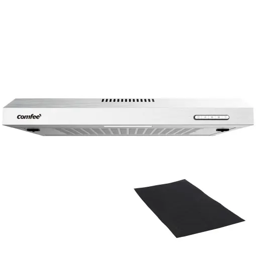 Plată securizată COMFEE CHU 36F17BS 60cm hote sub montaj Baza hota cu otel inoxidabil filtru detasabil din aluminiu flux de aer de 200 m3h 2 niveluri 1 lumina LED inox