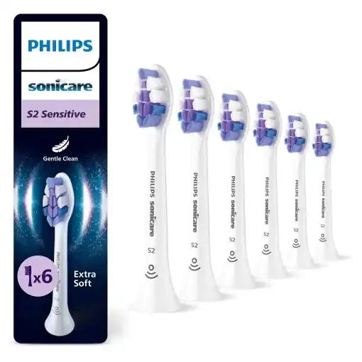 Rezerve Philips Sonicare S2 Sensitive, Weiss, 6 Pack, HX6056/87 Livrare rapidă