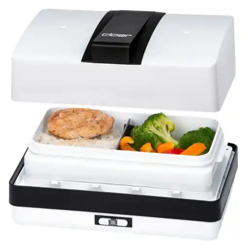 Cutie de meniu Cloer 800MBX Cutie de pranz electrica pentru reincalzirea alimentelor incl 1,2 L, tava si ceasca de masurare Suport detasabil Placa de gatit din otel inoxidabil, Seturi de cutii de pranz combinabile, alb, 1,2 litri Cel mai vândut