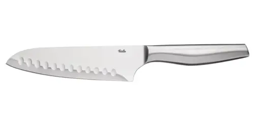 Livrare rapidă Cutit Santoku Fissler Essential/Otel inoxidabil (16,5 cm) Lama mare, cu cutit Kullen, inoxidabil, poate fi spalat in masina de spalat vase, cutit universal de bucatarie, lama ascutita