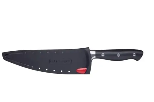 Transport gratuit Cutit de bucatar MasterClass cu teaca de ascutitor de cutite EdgeKeeper, otel inoxidabil, 20 cm (8"), negru