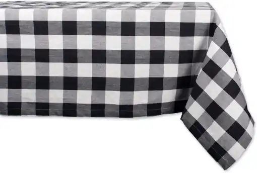DII Buffalo Check Collection Fata de masa clasica cu motiv de ferma, Bumbac, Negru/Alb, Fata de masa, 60x84 Ofertă limitată