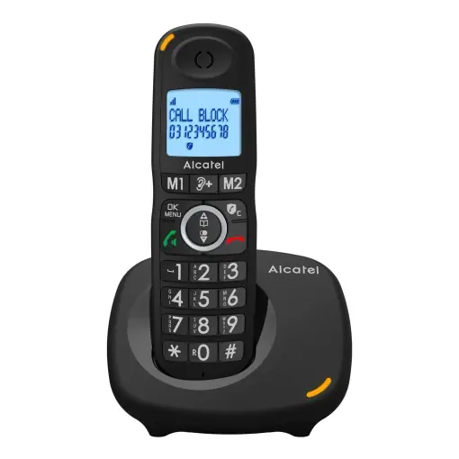 Telefon fara fir Alcatel XL595 B cu butoane mari, afisaj mare si amplificare audio, blocare apeluri Reducere specială