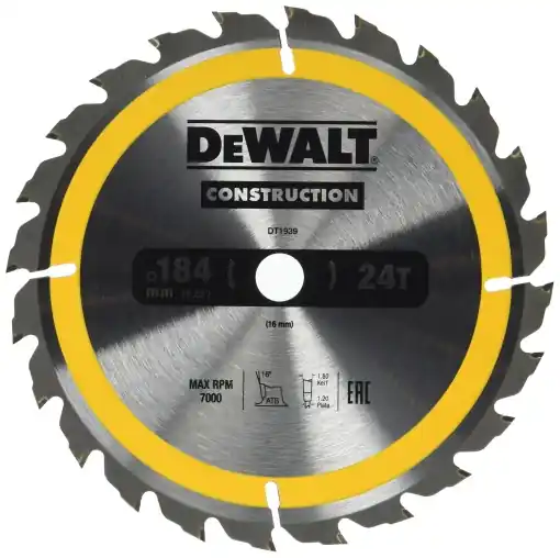 Cumpără acum DEWALT DT1939-QZ Kreissaegeblatt Handkr. 184/16mm 24WZ