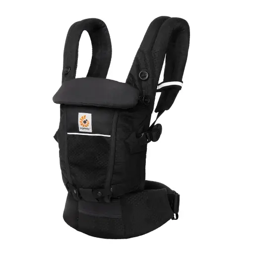 Marsupiu pentru copii Ergobaby Adapt pentru nou-nascuti de la nastere, 3 pozitii SoftFlex Mesh Suport ergonomic pentru burta pentru bebelusi Suport pentru spate, Onyx Negru Plată securizată