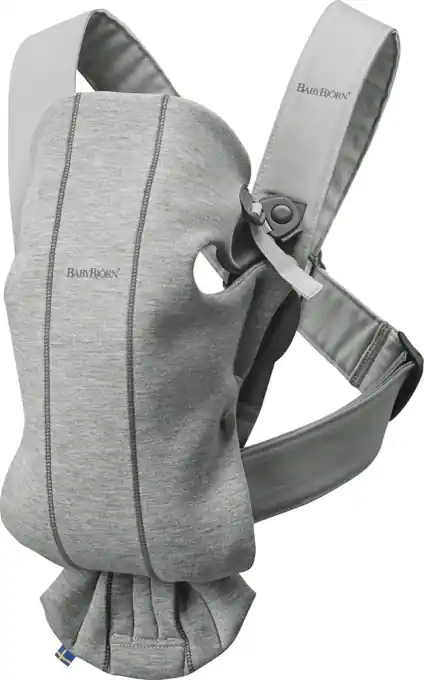 Plată securizată BabyBjorn Marsupiu Mini, 3D-Jersey, Gri Deschis
