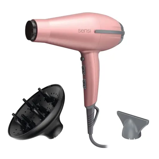 Gama Italy Professional Phon Tempo 5D Sensi - 2200 W Putere - Inovator 5D Ultra Ozone Ion Protect - Ingrijire si protectie maxima a parului - 530 g, Roz Livrare expres