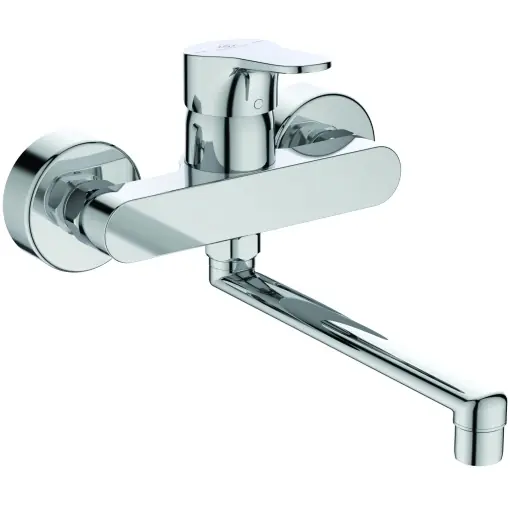 Ideal Standard BD488AA Cerabase Robinet de bucatarie montat pe perete, Robinet pivotant 360deg Bucatarie, Baterie baterie Chiuveta de bucatarie, Economisire apa, Montare pe perete, cromat Livrare gratuită