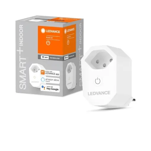 Bestseller Priza Wi-Fi inteligenta LEDVANCE, priza Wifi cu contor de energie electrica pentru SMART Home, compatibila si controlabila cu Google, Alexa sau prin aplicatie, 2.4GHz, versiune pentru Elvetia/CH