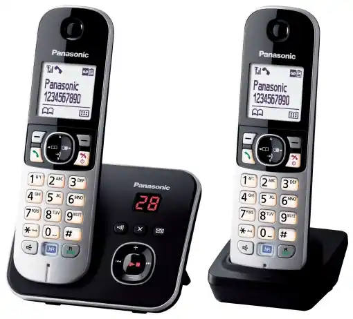 PANASONIC - Panasonic KX-TG6822 Duo Telephones Sans fil Noir - KX-TG6822FRB (versiunea franceza) Ofertă specială
