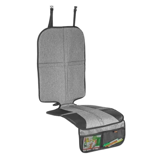 Discount Suport pentru scaun pentru copii reer TravelKid MaxiProtect, Protector scaun auto cu protectie pentru spatar, Tampon antiderapant, ISOFIX Potrivit, pentru toate modelele conventionale, gri