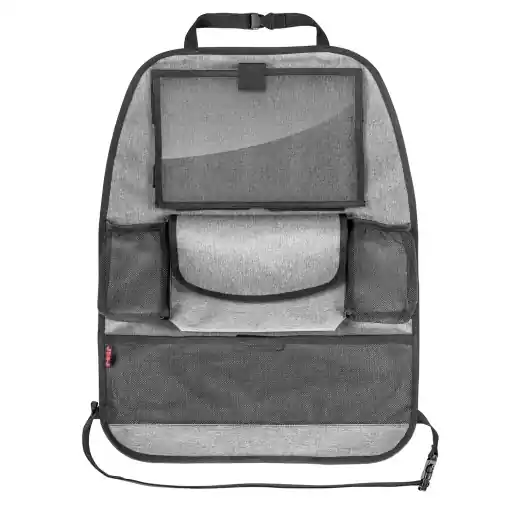 Cel mai bun preț Reer Organizator de scaune din spate auto TravelKid Entertain, cu compartiment pentru tablete, rezistent la murdarie, multe buzunare, pentru toate scaunele auto, de asemenea scaune sport, gri, 1 bucata (1 pachet)