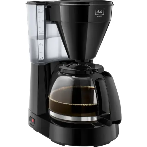 Melitta Easy - aparat de cafea cu filtru pivotant detasabil, aparat de cafea cu filtru cu ulcior de sticla si opritor de picurare, pentru pana la 10 cani de cafea, negru Noutate