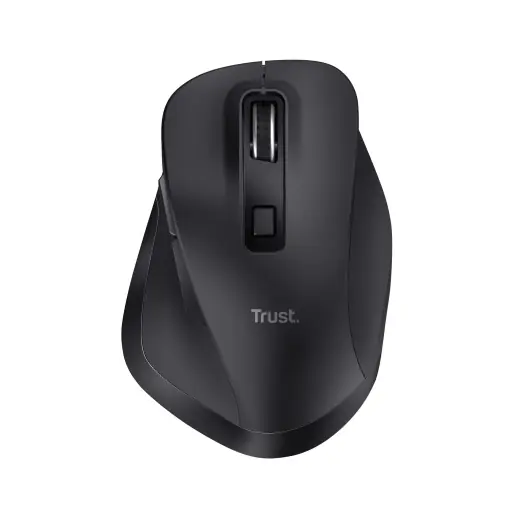Comandă acum Mouse wireless reincarcabil Trust Fyda, design durabil, 800-2400 DPI, 6 butoane, suport pentru degetul mare si degete, 2,4 GHz, mouse wireless cu receptor USB, mouse ergonomic pentru laptop, PC, MacBook, birou