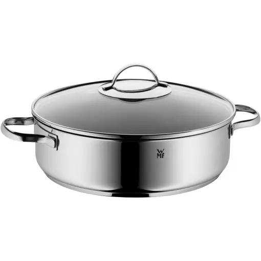 Cuptor olandez WMF 28cm inductie, caserola cu capac 5l, acoperit cu otel inoxidabil Cromargan, se poate folosi pentru cuptor, margine inalta Ieftin
