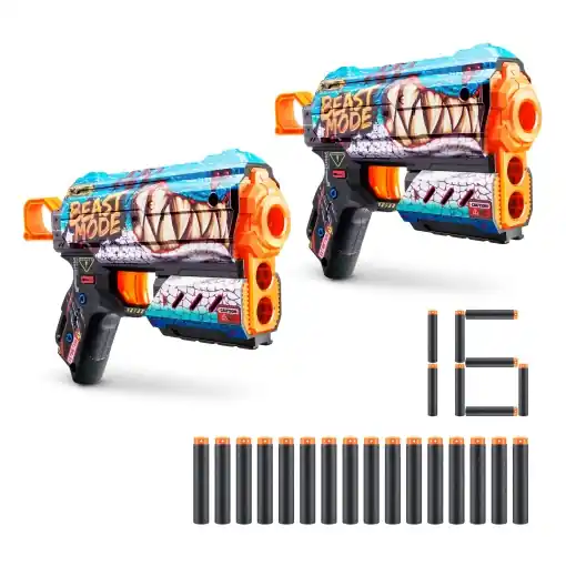 Chilipir XSHOT Skins Flux Beast Out Set de 2, 16 sageti din spuma cu tehnologie Air-Pocket