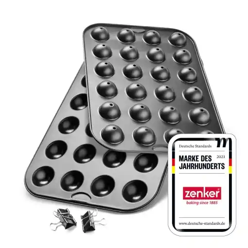 Zenker Cake-Pops Maker Set 38,5 x 26,5 cm SPECIAL CREATIVE, tava de copt pentru prajituri pe bat, incl. accesorii (tulpini, pungi si suporturi) (culoare: negru), cantitate: 1 bucata Preferatul clienților