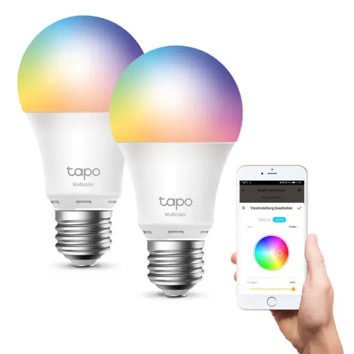 Tapo L530E, lampa LED inteligenta Wi-Fi, multicolora, reglabila, E27, 8.7W 806lm, compatibila cu Alexa si Google Home, 2 buc (1 buc) Retur gratuit