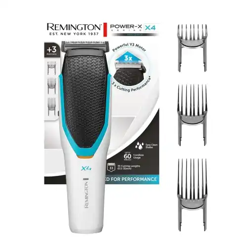 Aparat de tuns Remington Professional X4 (3 piepteni reglabili 3-35 mm, lame japoneze din otel inoxidabil, alimentat cu retea/baterie) Aparat de tuns parul, aparat de tuns parul, Power X Series HC4000 Retur gratuit