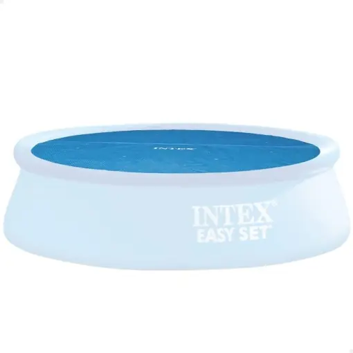 Intex 28014 - Prelata solara, capac cu izolatie termica pentru piscine rotunde usor de fixat/cadru, polietilena, albastru, 488 cm Preț mic