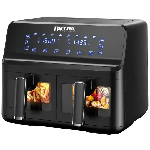 Vezi acum Friteuza cu aer de 1700 W, cos dublu de 8 litri, ecran tactil, tehnologie 360 deg, rapid si sanatos