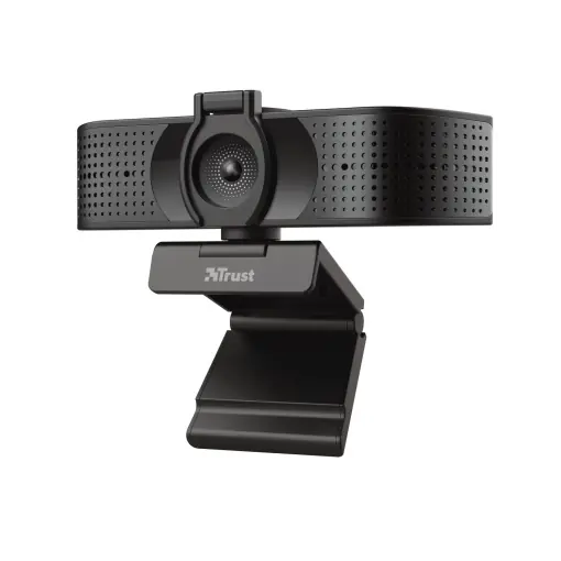 Trust Teza 4K Ultra HD Webcam, 3840x2160 cu 2 Microfoane si Autofocus, 30 FPS, USB Plug & Play, Camera Web pentru Echipe, Zoom, Skype, PC, Laptop, Mac, MacBook - Negru Noutate
