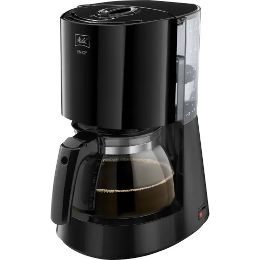 Reducere specială Melitta Enjoy - Filtru de cafea - cu ulcior de sticla - Drip Stop - 10 cani - Negru (1017-02)