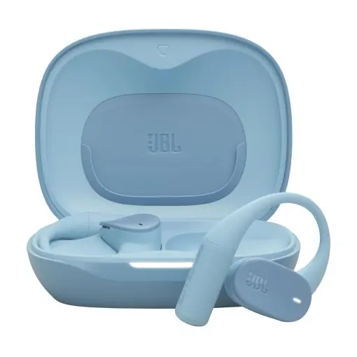 Casti fara fir JBL Sense Lite cu design cu carlig si conductie de aer, tehnologie OpenSound, 32 de ore de redare, rezistenta la apa/praf IP54, compatibila cu aplicatia pentru casti, albastru Nu rata