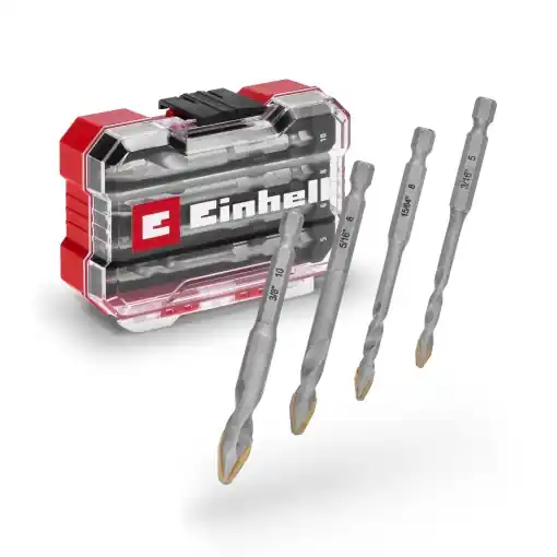 Set de burghie pentru gresie Einhell XS-CASE 4 piese placa din carbura varf de centrare cutie de depozitare Retur gratuit