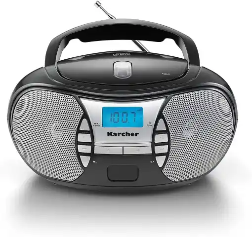 Radio CD Player portabil Karcher RR 5025-B stereo negru alimentare retea sau baterii Mai ieftin
