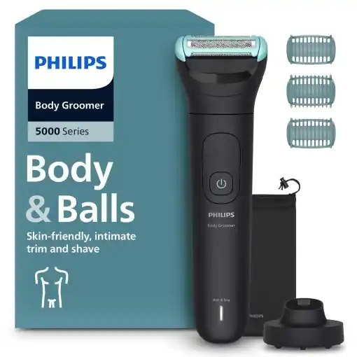 Preț promoțional Trimmer electric Philips Bodygroom Series 5000 BG548530 100 rezistent la apa autonomie 100 min piepteni bidirectionali