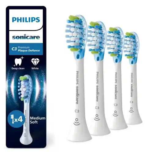 Cumpărături sigure Capete de periuta Philips Sonicare C3 Premium HX904487 Alb Pachet de 4 bucati