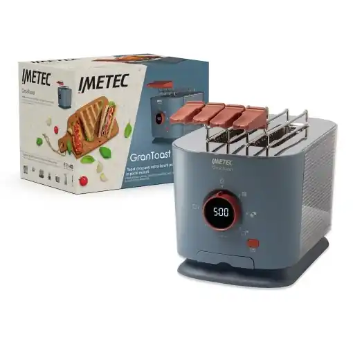 Plată securizată Toaster Imetec Grantoast XL 2 felii 7 niveluri de rumenire display LED timer digital