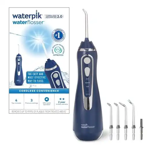 Promoție Waterpik Cordless Advanced Waterflosser Albastru Tehnologie Precision Pulse 999 Eliminare Plaque