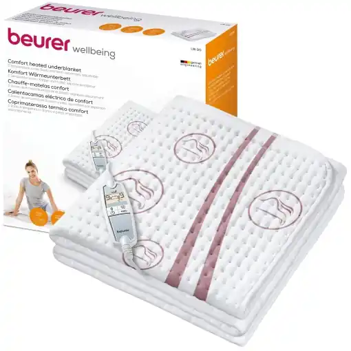 Promoție Beurer UB 90 Incalzitor pentru pat 2 zone de temperatura masurare consum Eco-Control Alb