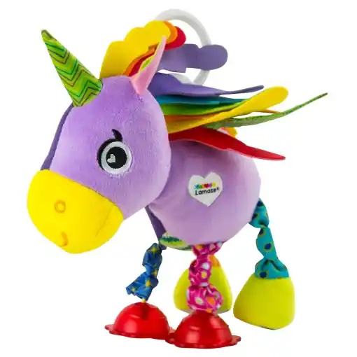 Plată sigură Lamaze Ella Unicorn Jucarie Bebelusi Roz Clip Go cu Beisor si Sunete