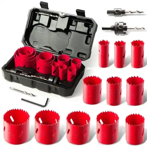 Transport gratuit Set de freze bimetalice HYCHIKA 17 piese diametru 20-68 mm adancime maxima de taiere 40 mm