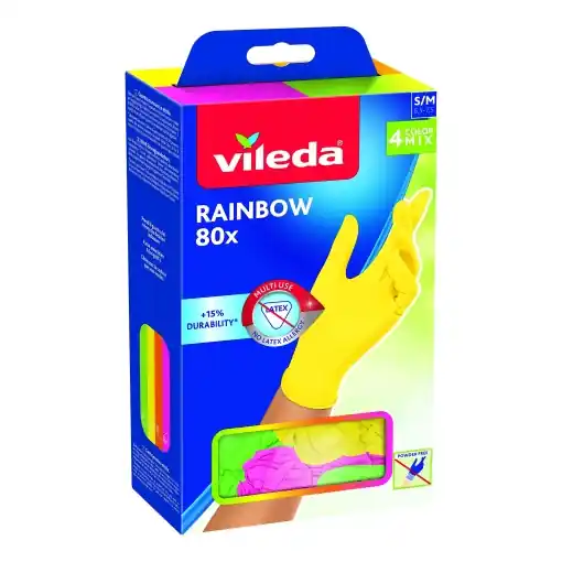 Manusi Vileda Rainbow Nitril ML Set 80 Bucati Multicolore Rezistente Livrare gratuită