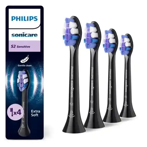 Capete de periuta Philips Sonicare S2 Sensitive HX605488 Negru Set 4 bucati Doar azi