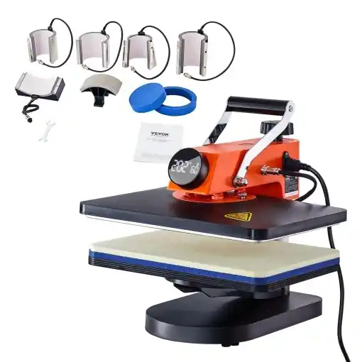 Presa termica multifunctionala VEVOR 8-in-1 930W 360deg rotatie pentru haine cesti si accesorii personalizate Ofertă exclusivă