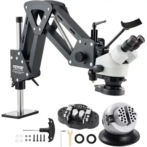 Preț promoțional Microscop VEVOR JH-1B Zoom 7X-45X LED Ring USB Stativ Multidirectional