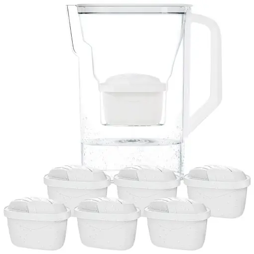 Cumpără acum Wessper D3 Slim Aquamax Cana Filtrare Apa 27L Set cu 6 Cartuse Alb