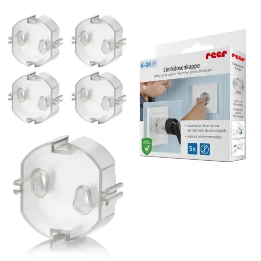 Ofertă limitată Reer Set Protectie Priza Transparent 5 Bucati Siguranta Copii