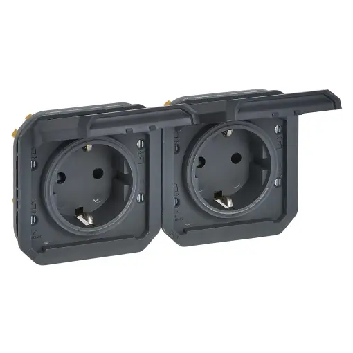 Priza dubla Legrand Plexo New 069879L IP44IP55 Anthracit protectie impotriva umezelii Mai ieftin